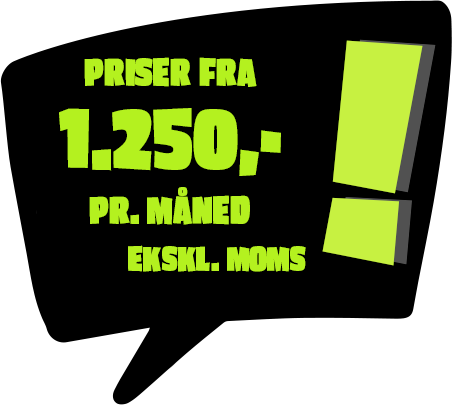 Priser fra 1.250 kr. pr. måned ekskl. moms